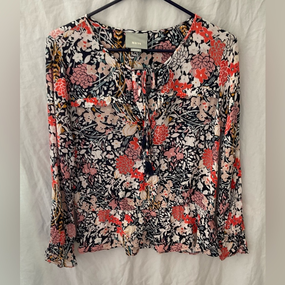 Anthropologie Maeve medium floral top